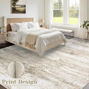 Washable Rug 9x12 Area Rugs for Living Room: Large Neutral Soft Rug Abstract Non Slip Low Pile Modern Carpet for Bedroom Kitchen Nursery Office Dining Room Indoor (Beige, 9'x12') by TinyTreasures Baby Boutique