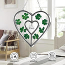KY&BOSAM Shamrock Heart Suncatcher Faith Suncatcher St Patrick's Day Decoration Grandma Gifts for Windows Hangings Wind Chime with Pressed Flower Gifts for Mom Mother`s Day Valentine's by GreenHaven Gardens