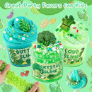 6 Packs Gradient Green Slime Kit - Cloud Butter Clear Slime, Crunchy Slimes for Kids with Various Slime Add-ins, Non Sticky Slimes Party Favors for Girls and Boys by TinyTreasures Baby Boutique
