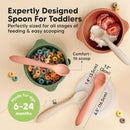 KeaBabies Silicone Baby Spoons, Self Feeding 6-12 months - 3-Pack Baby Weaning Eating Utensils, Toddler First Food Training Spoon, Infant, Kids Feeding Supplies Essential Set,Dishwasher-safe (Roseate) by TinyTreasures Baby Boutique