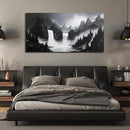 Mountain Hand Painting Wall Decor For Living Room - Extra Large Waterfall Pictures Wall Art For Office - Landscape Canvas Wall Art For Bedroom Size 36 x 72 Inch by CozyNest Decor