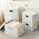 PRANDOM Large Collapsible Storage Bins with Lids [3-Pack] Fabric Foldable Storage Boxes Organizer Containers Baskets Cube with Cover for Home Bedroom Closet Office Beige(17.3x11.8x11.8) by TinyTreasures Baby Boutique