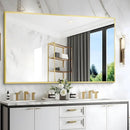 36x55inch Bathroom Mirror, Gold Rectangle Mirror with Thin Metal Frame, Large Rectangular Wall Mirror for Bathroom, Living Room, Hair Salon, Big Farmhouse Mirror Hang Horizontal/Vertical by CozyNest Decor