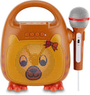 Singimals Kids Karaoke Speaker with Microphone - Unleash Your Child's Inner Superstar, Bluetooth v5.1, 12H Playtime, 5W Speaker, Multicolor LED Lighting, Theo The Bear by TinyTreasures Baby Boutique