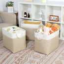 Bidtakay Extra Large Storage Baskets for Organizing 17x12x15.1 inch 3-Pack Fabric Closet Organizers Storage Bins with Handles Foldable Storage Baskets for Shelves Clothes XL-White&Beige by TinyTreasures Baby Boutique