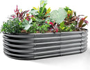 Land Guard 6x3x1.5ft Galvanized Raised Garden Bed Kit, Metal Planter Boxes Outdoor, Oval Metal Raised Garden Bed for Vegetables, Flowers (Dark Gray) by GreenHaven Gardens