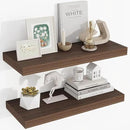 24 Inch Floating Shelves, 24"x9.25"x1.5" Inch Deep Floating Shelves for Wall, Wooden Shelves for Bathroom, Bedroom, Living Room, Walnut by CozyNest Decor