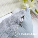decorUhome Fall Throw Pillow Covers 12x20 Inch Set of 2, Soft Plush Decorative Faux Fur Blue Grey Solid Couch Pillow Covers, Accent Farmhouse Neutral Lumbar Euro Pillow Cases for Sofa Bed Living Room by CozyNest Decor