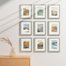 Vittanly 8x10 Picture Frames Set of 9, Shatter Resistant Plexiglass, Display 5x7 Pictures with Mat or 8x10 without Mat, Photo Frames for Wall or Tabletop, Engineered Wood, Grey by CozyNest Decor
