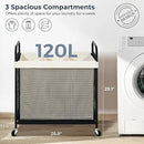 STO STO Laundry Hamper 3 Section, 120L Rolling Laundry Sorter Cart with Removable and Washable Liner Bag, Rolling Clothes Hamper with Metal Handle for Laundry Room and Bedroom by CozyNest Decor