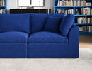 110" Cloud Sectional Couches for Living Room, Boneless L-Shape Couch with Ottoman, 3 Seater Modular Sectional Sofa, Blue by CozyNest Decor