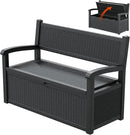 70 Gallon Lockable Outdoor Storage Bench Waterproof, Deck Box Bench for Patio, Porch, Garden, Poolside, Stores Tools & Pool Supplies, Heavy-Duty Outdoor Bench with Storage, Black by CozyNest Decor