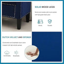 Storage Ottoman Bench, Velvet Upholstered Footstool for Bedroom and Living Room, Tufted Seat with Storage, Wooden Legs & Metal Rivets, Dark Blue by CozyNest Decor