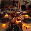 6 Pack Halloween Pumpkin Flameless Candles Battery Operated LED Tealight Candles for Home Room Decorations, Light Up Halloween Decorations Indoor for Table Party Office Fireplace by CozyNest Decor
