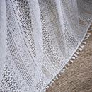Sutuo Home Boho Curtains 120 inches for Bedroom Living Room Patio Doorway, Crochet Lace Sheer Bohemian Extra Long with Tassels,Window Treatment Drape, Single 1 Panel 59" W x 120" L, White by CozyNest Decor