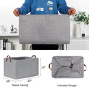 DULLEMELO Large Grey Storage Baskets 70L Oversized Dog Toy Bin Basket, Collapsible 22" X 15" X 13" Extra Large Fabric Baskets for Storage Clothes, Toys, Blankets Organizers (Grey) by TinyTreasures Baby Boutique