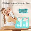 Breastmilk Storage Bags(50 Count)，8oz Milk Storage Bags for Breastfeeding，BPA Free with Easy Pour Spout, Self Standing, for Refrigeration and Freezing Blue by TinyTreasures Baby Boutique