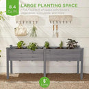 Best Choice Products 72x23x30in Raised Garden Bed, Elevated Wood Planter Box Stand for Backyard, Patio, Balcony w/Divider Panel, 6 Legs, 300lb Capacity - Gray by GreenHaven Gardens