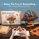 ROKR 3D Wooden Puzzle for Adults, 3-Hour Build, Viking Dragon Ship with LED Lights, Model Kits for Adults to Build, Ideal Gift for Boys and Men by TinyTreasures Baby Boutique