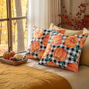 decorUhome Fall Orange Pumpkin Decorative Throw Pillow Covers 20x20 Set of 2, Buffalo Plaid Check Farmhouse Cushion Covers for Autumn Harvest Couch Sofa Bed Home Decor by CozyNest Decor