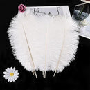 THARAHT White Ostrich Feathers 12pcs Natural Bulk 8-10Inch 20cm-25cm for Crafts Wedding Party Centerpieces Christmas Tree Decoration Feathers by CozyNest Decor
