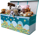 Extra Large Toy Storage Organizer with Lid - Sturdy, Collapsible Toy Chest Storage Box with Cute Design - Toys Bin with Dividers for Kids, Boys, Girls, Nursery, Bedroom, Play room 37"x16"x14" by CozyNest Decor