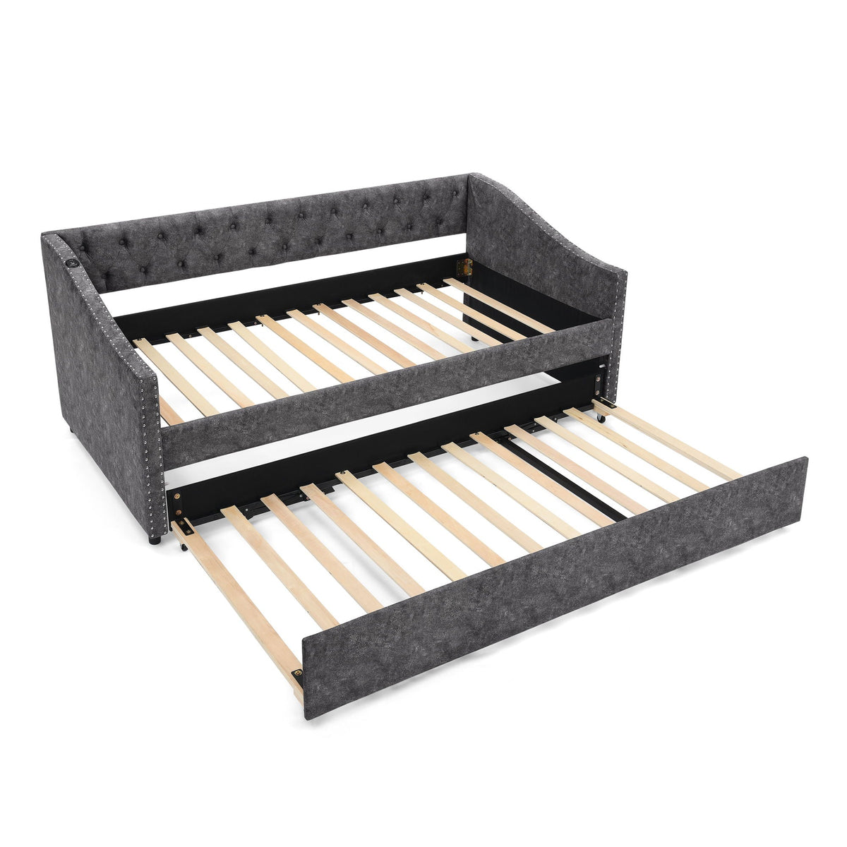 Upholstered Daybed With USB Charging & Pull Out Bed, photo 28 of 40