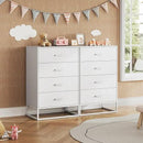 WLIVE White Wood Dresser for Bedroom with 4 Drawers, Tall Chest of Drawers with Sturdy Metal Frame for Living Room, Hallway, Closet by CozyNest Decor