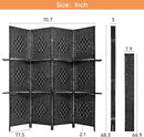 PayLessHere Room Divider Room Screen Divider Wooden Screen Folding Portable Partition Screen Wood with Removable Storage Shelves (Black, 4 Panel) by CozyNest Decor