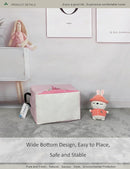 Rectangular Folding Laundry Basket,waterproof Canvas Basket,gift basket,Suitable for children's room,Office,Clothes,Toys Storage(Pink Castle) by TinyTreasures Baby Boutique