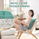 puredown® Chair Cushions for Dining Chairs, Tufted Memory Foam Chair Pads with Non-Slip Backing, Kitchen Seat Cushions with Ties, Washable Seat Pad Set of 4, 15.5" x 15.5" x 4", Green by CozyNest Decor