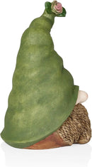 Alpine Corporation - 10" Tall Outdoor Garden Gnome Decor - Gnome Head with Rope Beard and Flower on Green Hat – Durable Lawn Scupture, Ideal for Patio, Deck, & Yard by CozyNest Decor