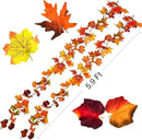 DearHouse 2 Pack Fall Garland Maple Leaf, 5.9Ft/Piece Hanging Vine Garland Artificial Autumn Foliage Garland Thanksgiving Decor for Home Wedding Fireplace Party Christmas (Orange) by CozyNest Decor