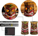 TERESA'S COLLECTIONS Tiki Head Garden Decor with Solar Outdoor Light, Set of 2 Tropical Hawaiian Tiki Torch Resin Christmas Decorations Garden Sculptures & Statues Yard Decor Thanksgiving Gifts 6" by GreenHaven Gardens