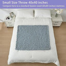 Bigacogo Chunky Knit Throw Blanket for Couch, 40x40 inches, 100% Hand Knitted with Thick Jumbo Chenille Yarn, Cozy Soft Large Rope Knot Cable Crochet Blankets for Sofa Bed Living Room, Dusty Blue by CozyNest Decor