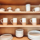 MORA Ceramics 12oz Coffee Mug Set of 4 - Ceramic Tea Cups with Handle - Microwave and Dishwasher Safe, Perfect For Cup or Mug Lovers - Rustic Matte Glaze, Modern Design Mugs - Petro by CozyNest Decor