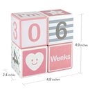 I'm Solid Wood Monthly Weekly Yearly Milestone Age Blocks, Newborn Gifts & Keepsakes for Picture Props (4 Pcs/Pink) by TinyTreasures Baby Boutique