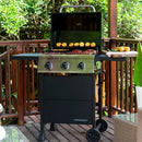 3-Burner Propane Gas Grill with Folding Side Tables, 30,000BTUs, 429.81 sq. in. Cooking Space, Stainless Steel Control Panel, Outdoor Kitchen Grill for BBQs, Patios, and More - 720-0988EA by GreenHaven Gardens