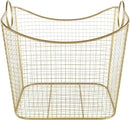 Deco 79 Metal Decorative and Functional Storage Basket Deep Basket Organizer with Round Handles, Basket for Storage 20" x 18" x 19", Gold by GreenHaven Gardens