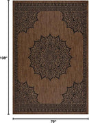 CAMILSON Outdoor Rug, Modern Area Rugs for Indoor and Outdoor Patios, Kitchen and Hallway mats, Washable Porch Deck Outside Carpet (6 x 9, Medallion Nut Brown) by CozyNest Decor