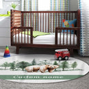 Personalized Baby Crib Bedding Set, 5-Piece Brown Bear Design Baby Crib Sets with Custom Name, Toddler Double Layer Blanket Fitted Sheets Changing Pad Cover Rug Wall Art Set, Charming Nursery Decor by TinyTreasures Baby Boutique