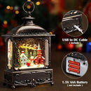 Christmas Snow Globe Lantern Christmas Decorations Gifts Snowman Santa Claus Church Village Scene Musical Glitter Snowfall USB/Battery Timer 12 inch by CozyNest Decor