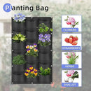 18 Pockets Hanging Planter Bags, Hanging Vertical Wall Mounted Plant Planting Grow Bags, Herb Garden Planter Outdoor Indoor Growing Bag, Gardening Vertical Greening Flower Container(1m×0.5m, Black) by CozyNest Decor