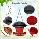 Solar Bird Feeders for Outside Hanging Metal Wild Bird Feeder Solar Lanterns Outdoor Waterproof Garden Decor for Yard red by GreenHaven Gardens