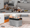 DULLEMELO Fabric Storage Bins - Decorative Large Baskets for Home Shelves & Bedroom, Canvas Toy Organizers (Black & Gray) by TinyTreasures Baby Boutique