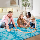 Ultra Soft Rug for Living Room, 4X6 Fluffy Shag Area Rug for Bedroom, Modern Shaggy Carpets Fuzzy Rug for Teens Dorm Nursery Home Decor Aesthetic, Upgrade Anti-Skid Durable, Tie-Dyed Blue by TinyTreasures Baby Boutique