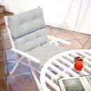 LVTXIII Outdoor 44x22-inch High Back Chair Cushions, Patio Solid Tufted Adirondack Chair Seat Cushions, Seasonal Replacement Rocking Chair Cushion with Ties, Set of 2, Strip Grey by GreenHaven Gardens