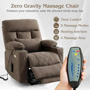 Power Lift Recliner Chair for Elderly with Extended Footrest, Infinite Position Lay Flat Recliner Chair for Adult W/Massage & Heating, Adjustable Headrest, 3-Motor Zero Gravity,Cup Holder, Fabric by CozyNest Decor