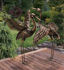 Regal Art & Gift Outdoor Garden Décor, Unique Bird Sculpture, Rustic Metal Bird Statues, Garden Ornaments, Bird Figurine for Lawn, Decorative Sculpture, Crane, Multi, Wings Up, 44" Height by CozyNest Decor