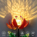 Solar Lights Outdoor Garden Decor, Solar Wind Spinner Yard Decorations for Outside, Lotus Windmill Pathway Lights with LED Cracked Crystal Ball Waterproof Flower Sculpture for Patio Lawn Garden Gifts by CozyNest Decor